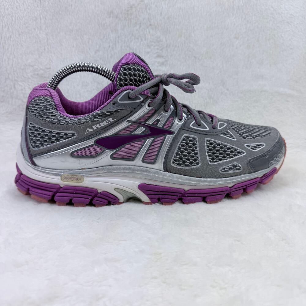 Brooks Ariel 14 Womens Running Shoes Gray Purple Size 10 Medium Stability Shoe